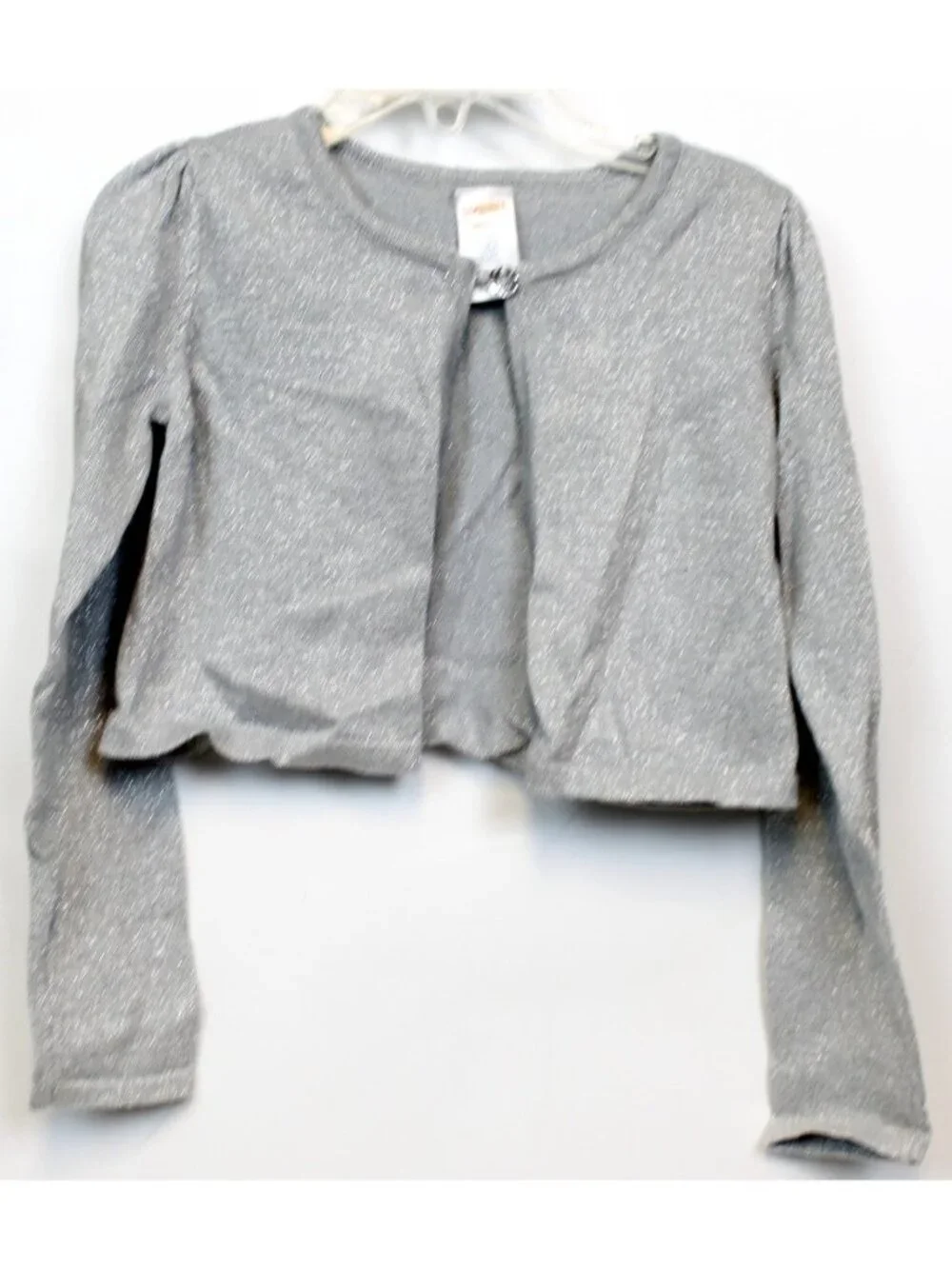 2015 Gymboree Best in Blue Cropped Cardigan Bolero Silver Sparkle sz Small 5/6
